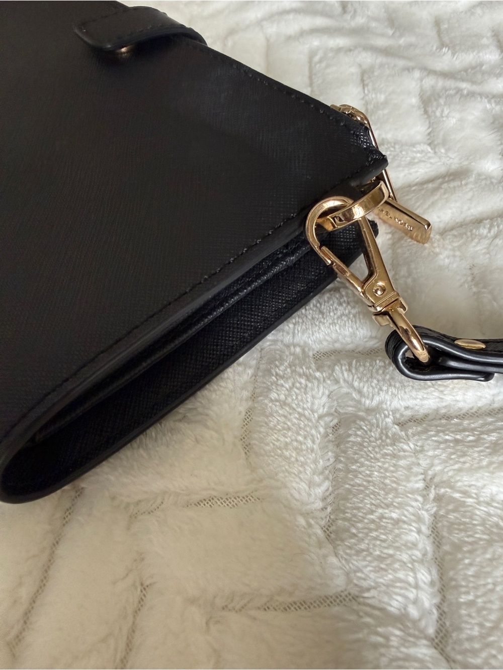 Michael Kors Black Saffiano Leather Wristlet with Gold Logo - Picture 5 of 5